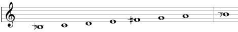 Siga scale in traditional notation